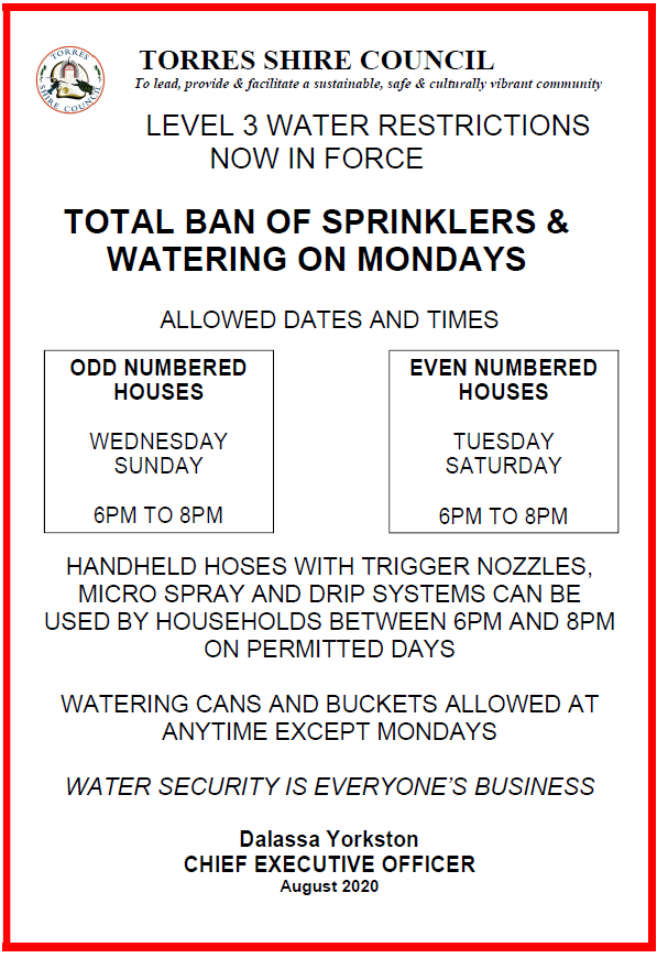 Level 3 Water Restrictions